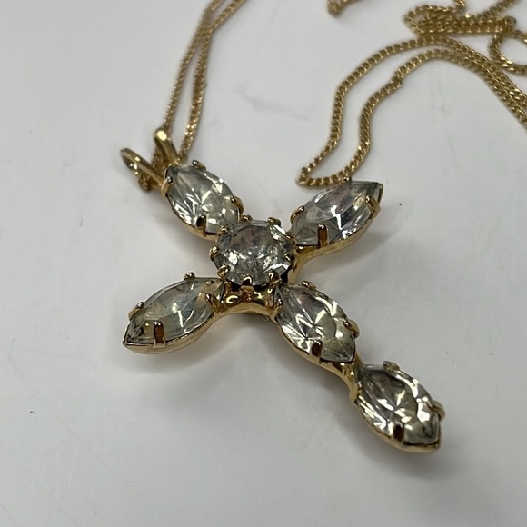 Vintage Gold Over Sterling Chain & Cross Pendant - Picture 9 of 10